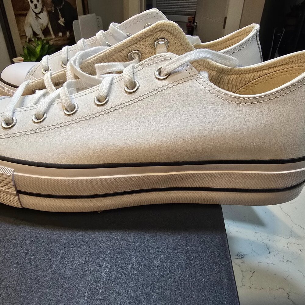 Converse Mens Ctas Lift Ox White Skateboarding Shoes Size 10 LEATHER 561680C
